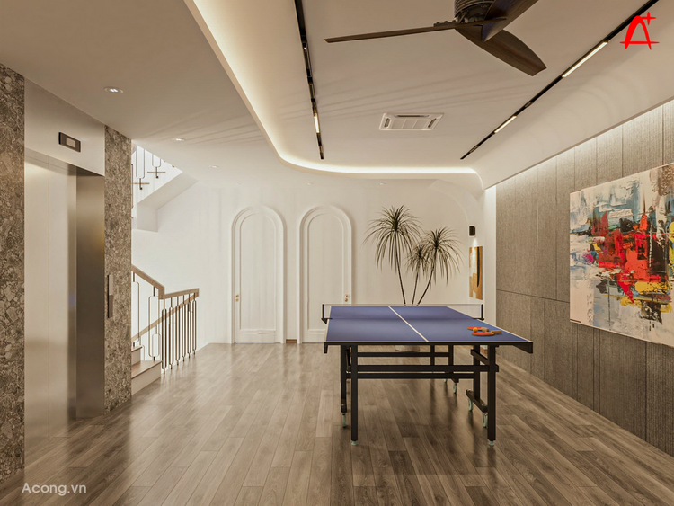 Thiết kế nội thất nhà lô phố 5 tầng Trần Duy Hưng: phòng thể dục